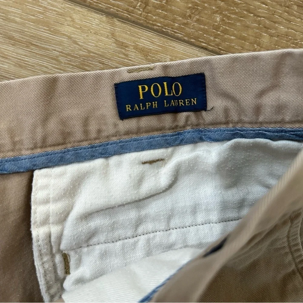 Polo Ralph Lauren Men’s Cotton Khaki Flat Front Chino Shorts Sz 42 GUC
